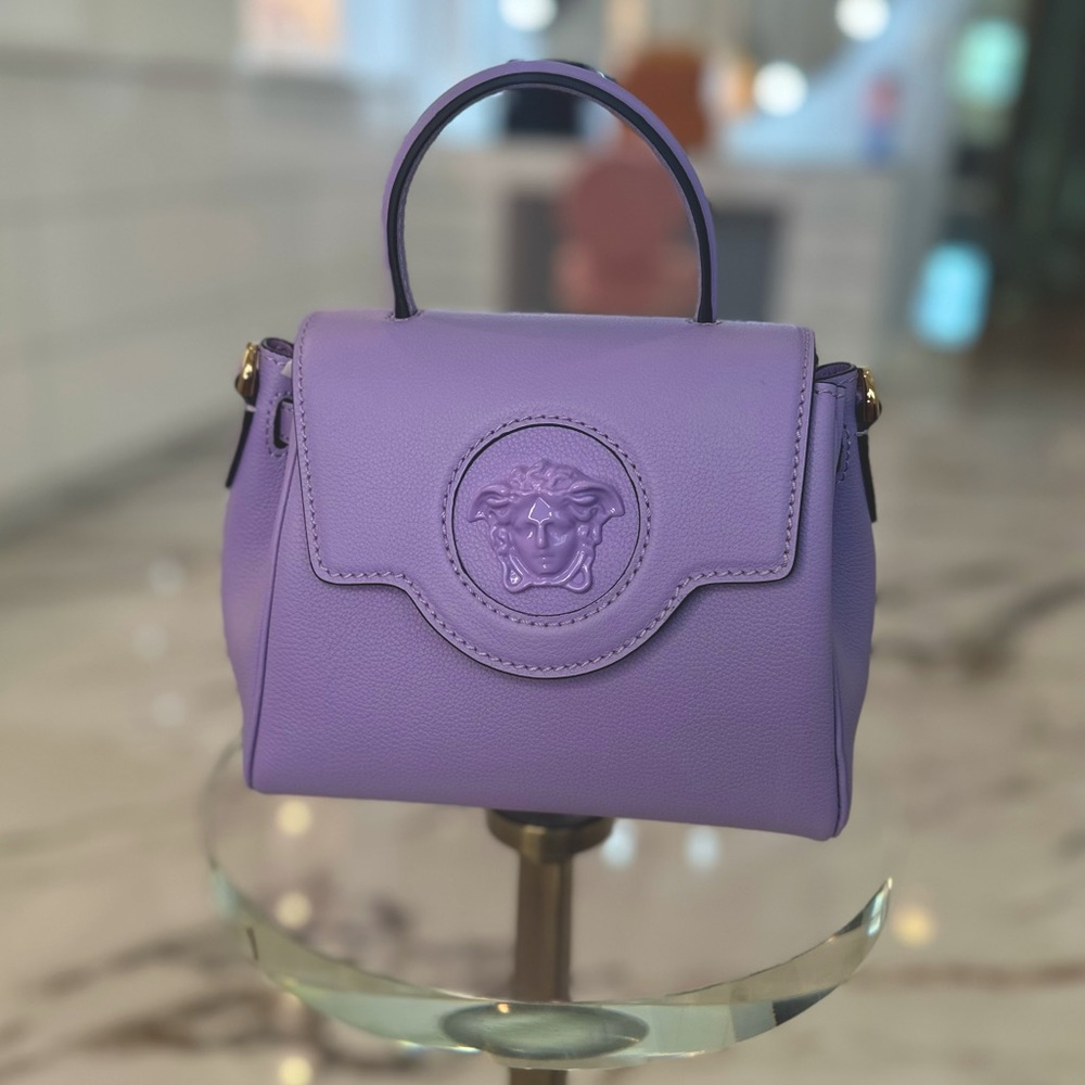 NWT Versace La Medusa Purple Shoulder Bag - Picture 1 of 10